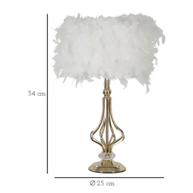 LAMPA STOŁOWA TARTY BIAŁA 25x54 cm